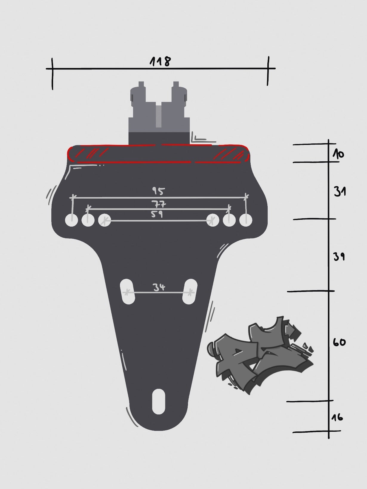 KTM SMCR 690 2019-2026 Kennzeichenhalter